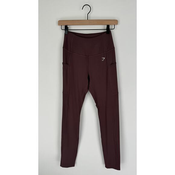 Gymshark High Waisted Pocket Leggings Women Medium Chocolate Brown New B4A8O - Picture 1 of 6